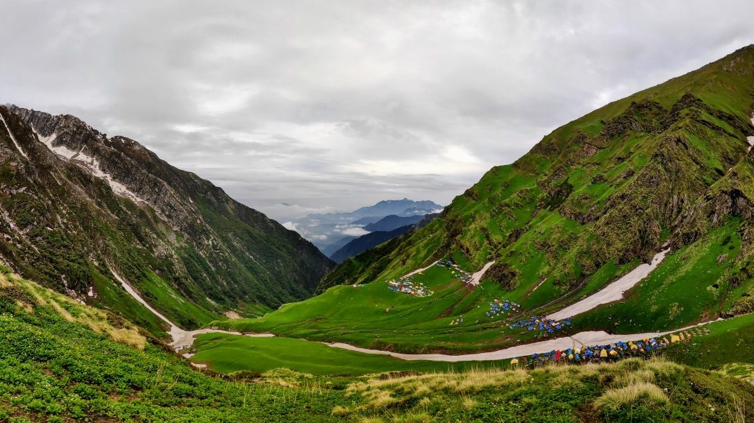 THIS VIEW WILL AMAZE YOU. THIS IS THE VIEW OF BHEEM DWAR FROM THE HOLY PLACE PARVATI BAAG